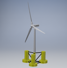 Model 3D Plataforma flotant DeepC-Wind